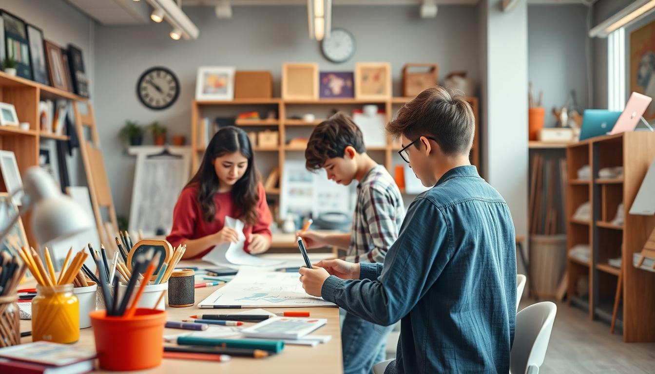 Student using a study guide to organize academic notes
